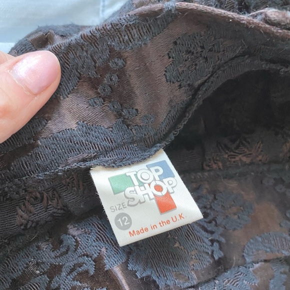 Vintage TOPSHOP Pailey Jacquard High Waist Pencil Skirt Size XS - S - Picture 6 of 8